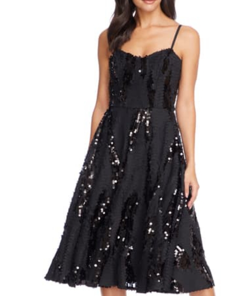 Dress the Population Dresses & Skirts - DRESS THE POPULATION Flora Sequin Fit & Flare Dress